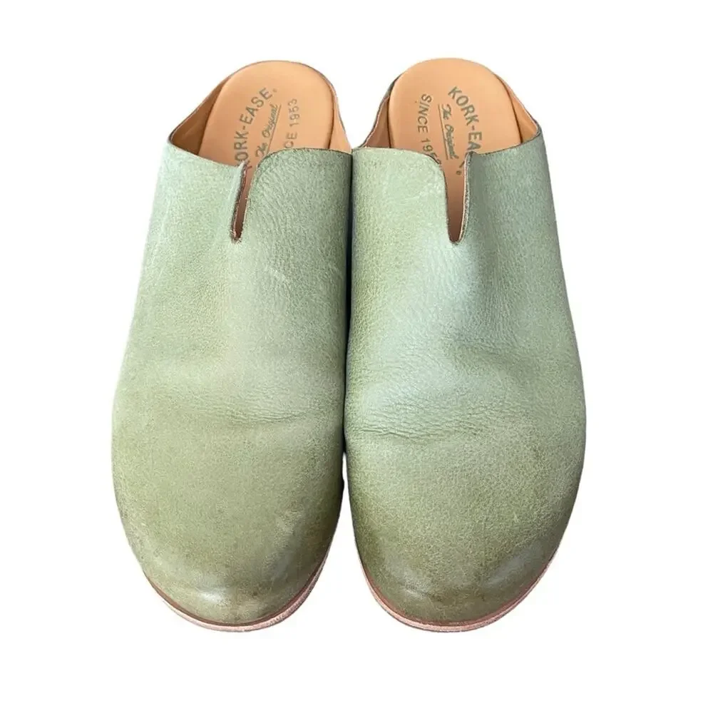 Kork-Ease Para Green Nubuck Leather Clog Mules size 10 - Picture 3 of 11